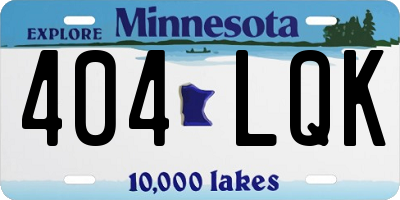 MN license plate 404LQK