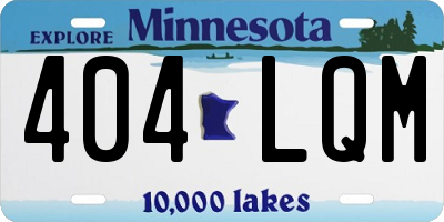 MN license plate 404LQM