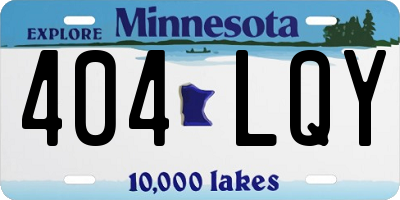 MN license plate 404LQY