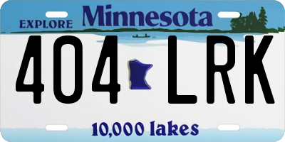 MN license plate 404LRK