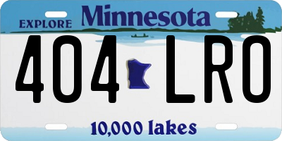 MN license plate 404LRO