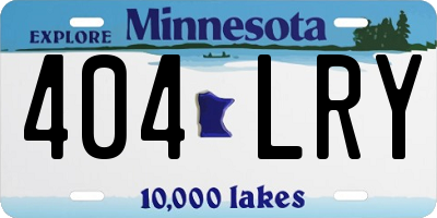 MN license plate 404LRY