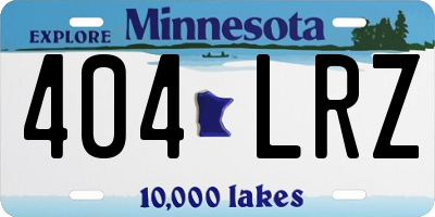 MN license plate 404LRZ