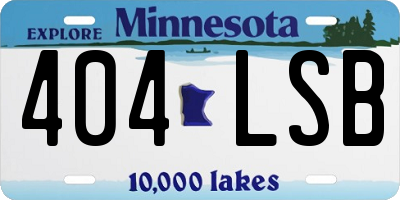 MN license plate 404LSB