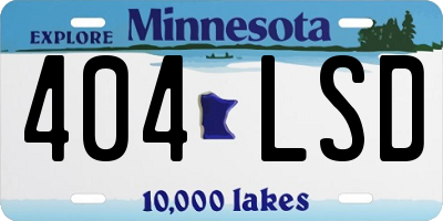 MN license plate 404LSD