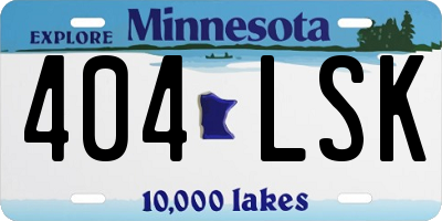 MN license plate 404LSK