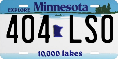 MN license plate 404LSO