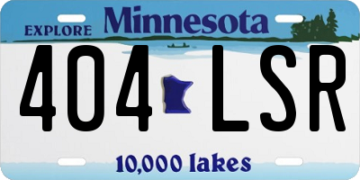 MN license plate 404LSR