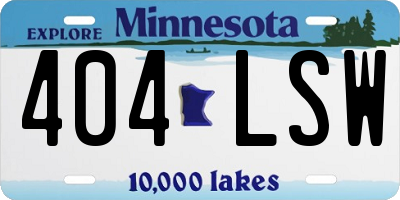 MN license plate 404LSW