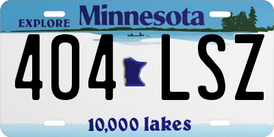 MN license plate 404LSZ