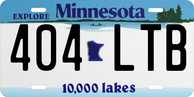 MN license plate 404LTB