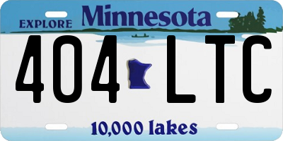 MN license plate 404LTC