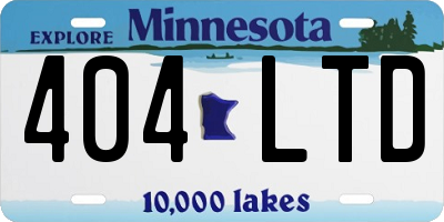 MN license plate 404LTD
