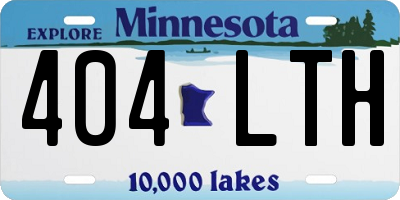 MN license plate 404LTH