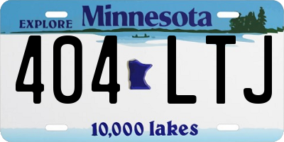 MN license plate 404LTJ