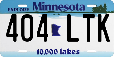 MN license plate 404LTK