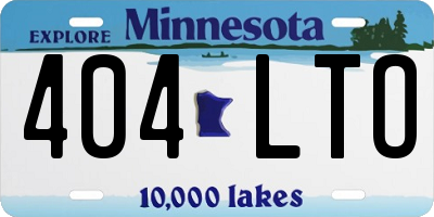 MN license plate 404LTO