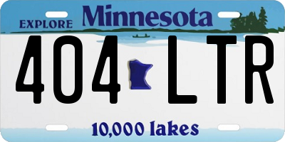 MN license plate 404LTR