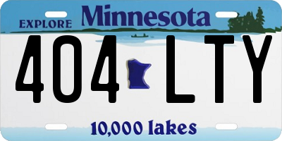 MN license plate 404LTY