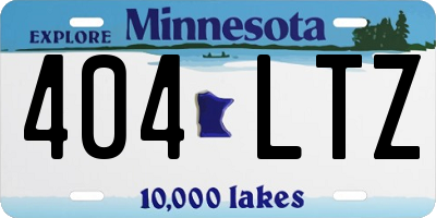 MN license plate 404LTZ