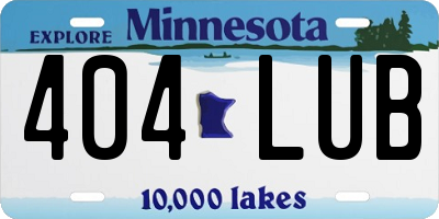 MN license plate 404LUB