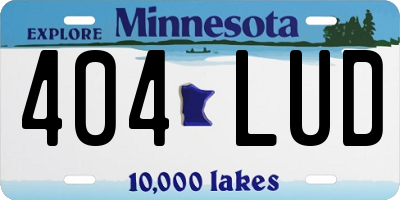 MN license plate 404LUD