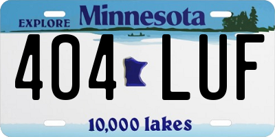 MN license plate 404LUF