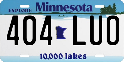 MN license plate 404LUO