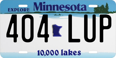 MN license plate 404LUP