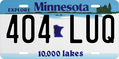 MN license plate 404LUQ