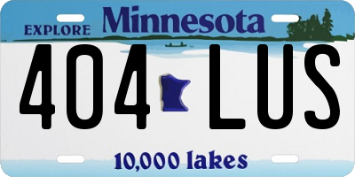MN license plate 404LUS