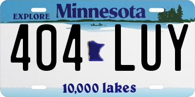 MN license plate 404LUY