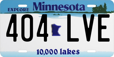 MN license plate 404LVE