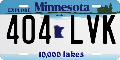 MN license plate 404LVK