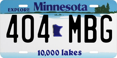MN license plate 404MBG