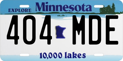 MN license plate 404MDE