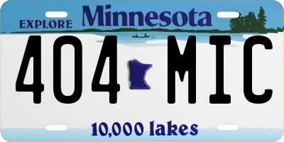 MN license plate 404MIC