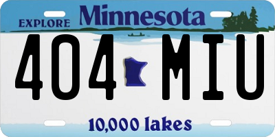 MN license plate 404MIU