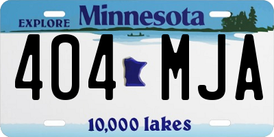 MN license plate 404MJA