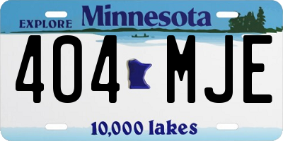 MN license plate 404MJE
