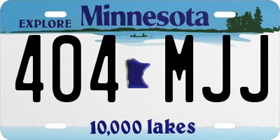 MN license plate 404MJJ