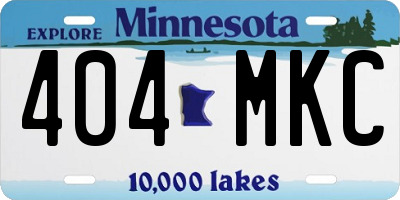 MN license plate 404MKC