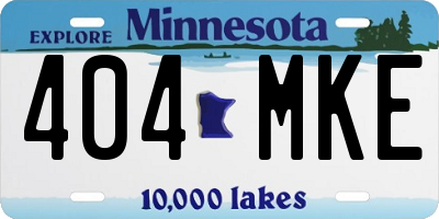 MN license plate 404MKE