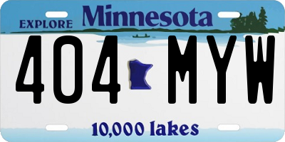 MN license plate 404MYW