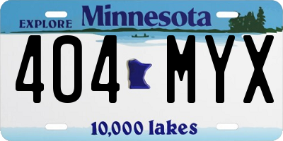 MN license plate 404MYX