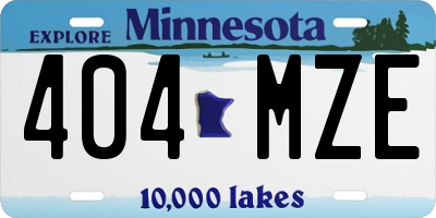 MN license plate 404MZE