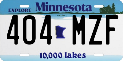 MN license plate 404MZF