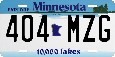 MN license plate 404MZG