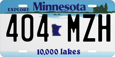 MN license plate 404MZH