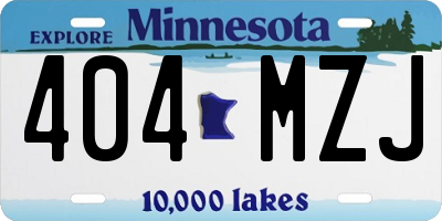 MN license plate 404MZJ